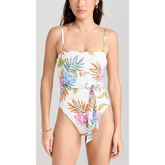NWT Vitamin A Marilyn Palm Leaf Print One Piece Swimsuit Sub/White Womens Size S - Picture 1 of 7